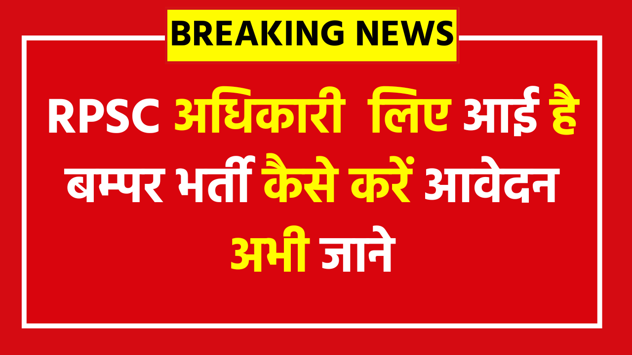 RPSC Statistical Officer Recruitment 2025 - 113 Posts - Apply Now