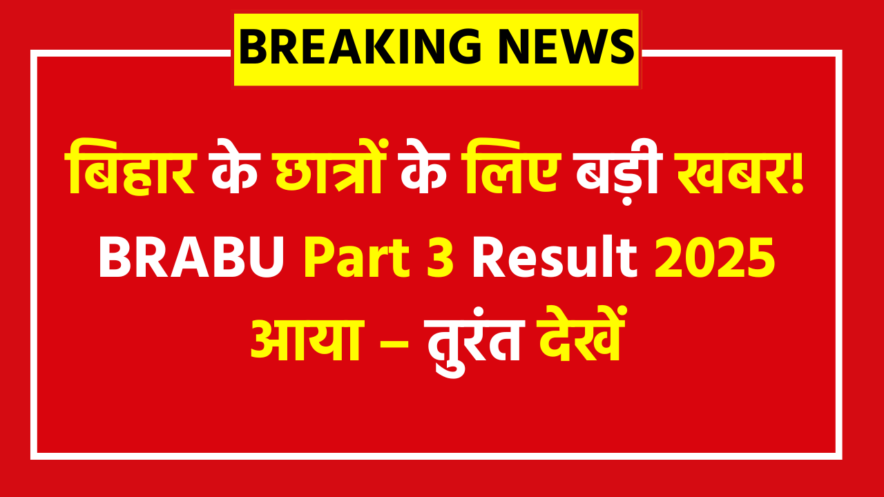 BRABU Part 3 Result 2025 Out - Direct Link to Download TDC and UG Marksheet PDF