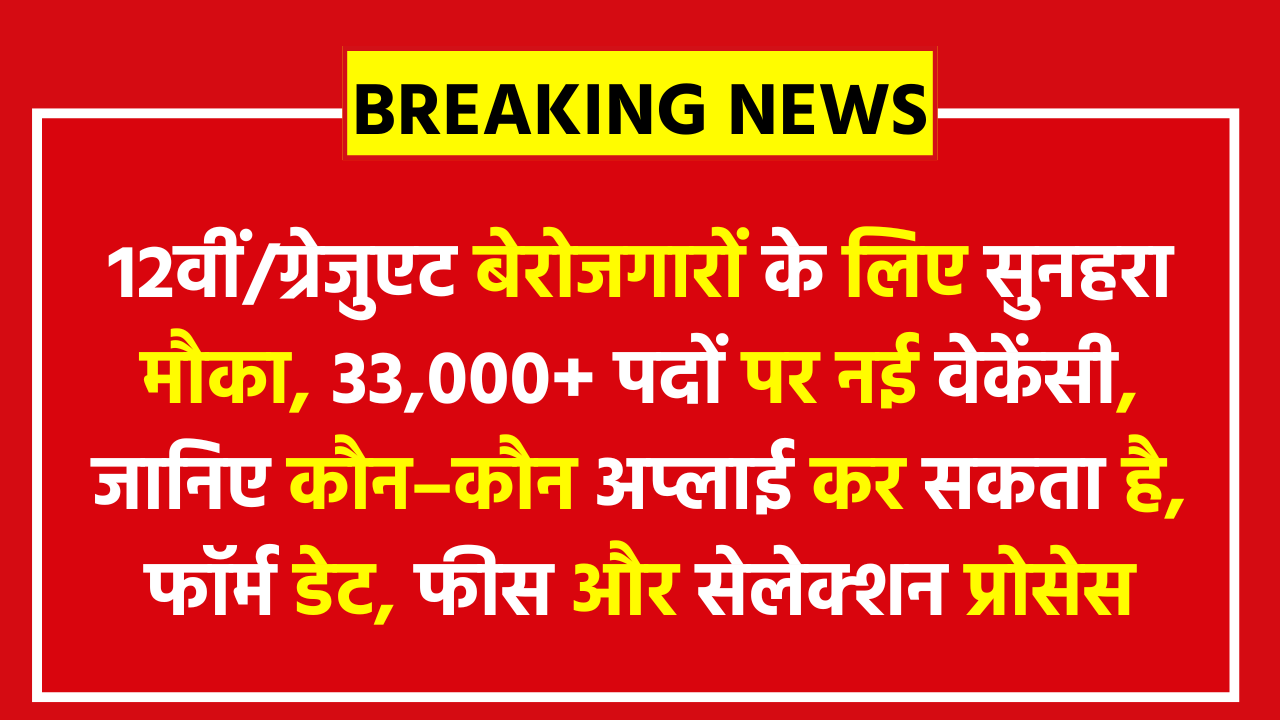 FCI Recruitment 2026 Notification Released -12वीं/ग्रेजुएट बेरोजगारों के लिए सुनहरा मौका, 33,000+ पदों पर नई वेकेंसी, जानिए कौन–कौन अप्लाई कर सकता है, फॉर्म डेट, फीस और सेलेक्शन प्रोसेस