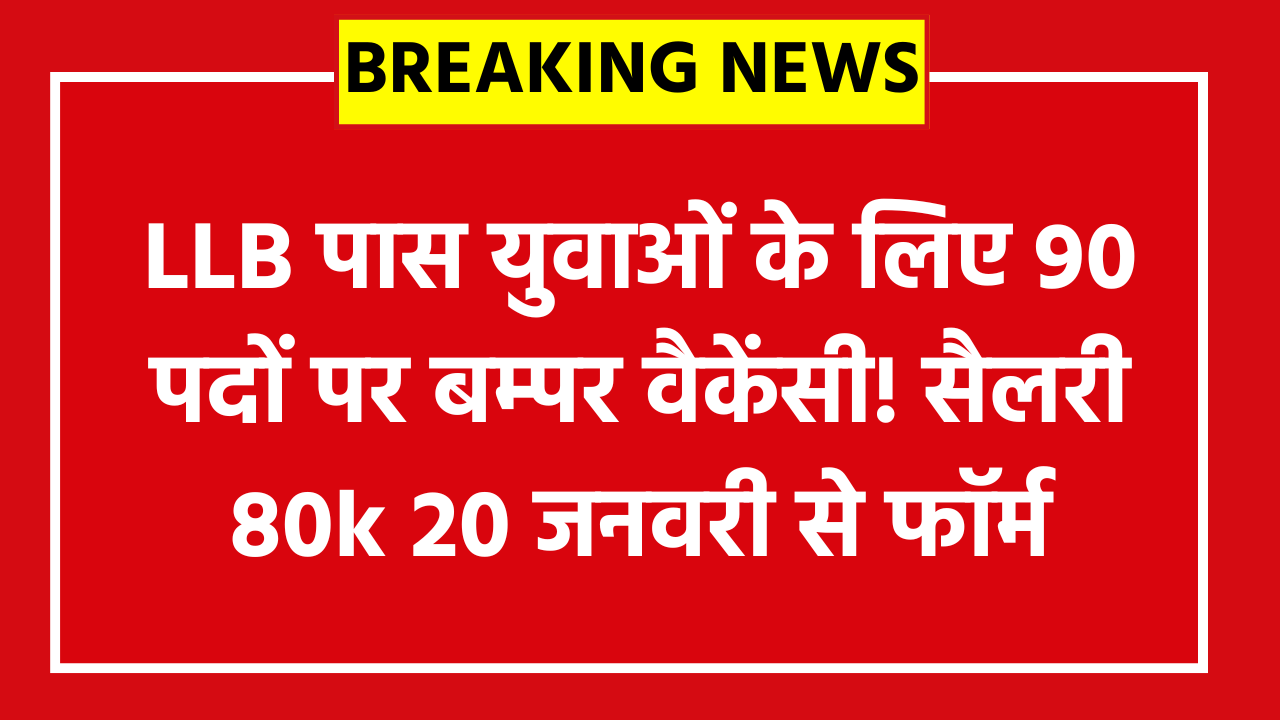 Supreme Court Law Clerk Online Form 2026: LLB पास युवाओं के लिए 90 पदों पर बम्पर वैकेंसी! सैलरी 80k 20 जनवरी से फॉर्म