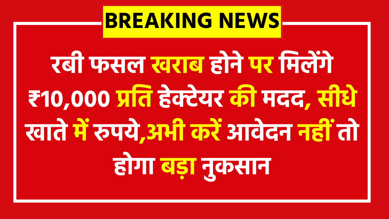 Bihar Fasal Sahayata Yojana Rabi 2026: रबी फसल खराब होने पर मिलेंगे ₹10,000 प्रति हेक्टेयर की मदद, सीधे खाते में रुपये,अभी करें आवेदन नहीं तो होगा बड़ा नुकसान