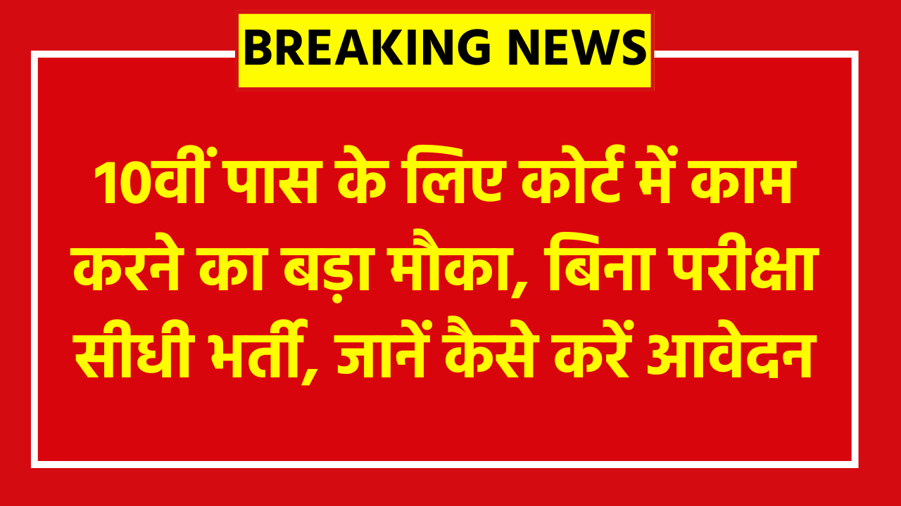 Bihar District Court PLV Recruitment 2026:10वीं पास के लिए कोर्ट में काम करने का बड़ा मौका, बिना परीक्षा सीधी भर्ती, जानें कैसे करें आवेदन