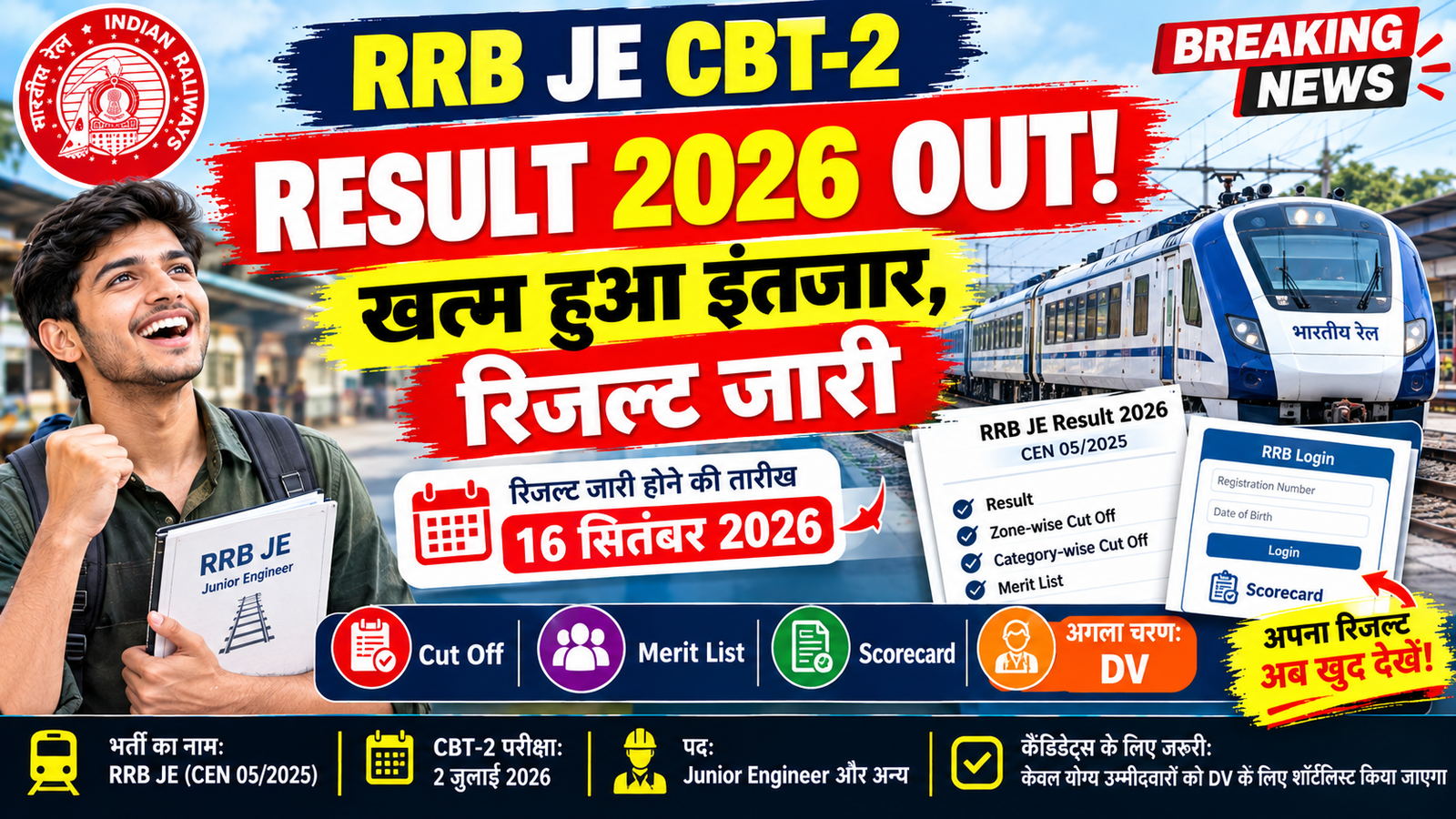 RRB JE CBT-2 Result 2026