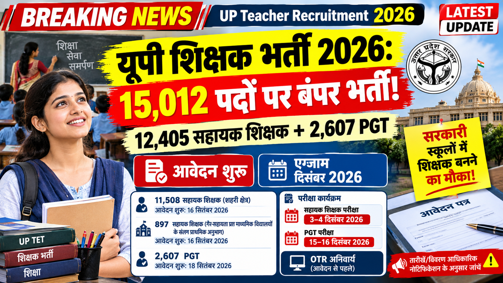 UP Teacher Recruitment 2026 Breaking News